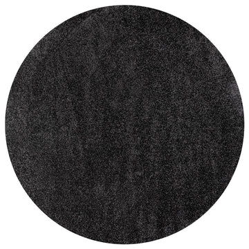 Haze Solid Low-pile Area Rug Black